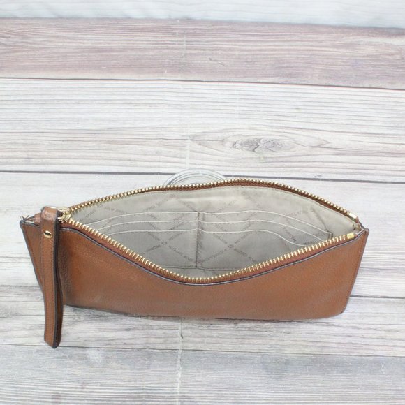 Michael Kors Bedford Brown Leather Purse Wristlet Clutch Wallet - Picture 8 of 9